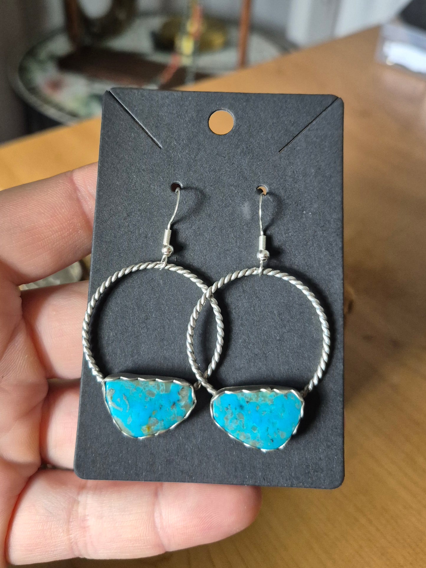 Turquoise Hoop Dangles