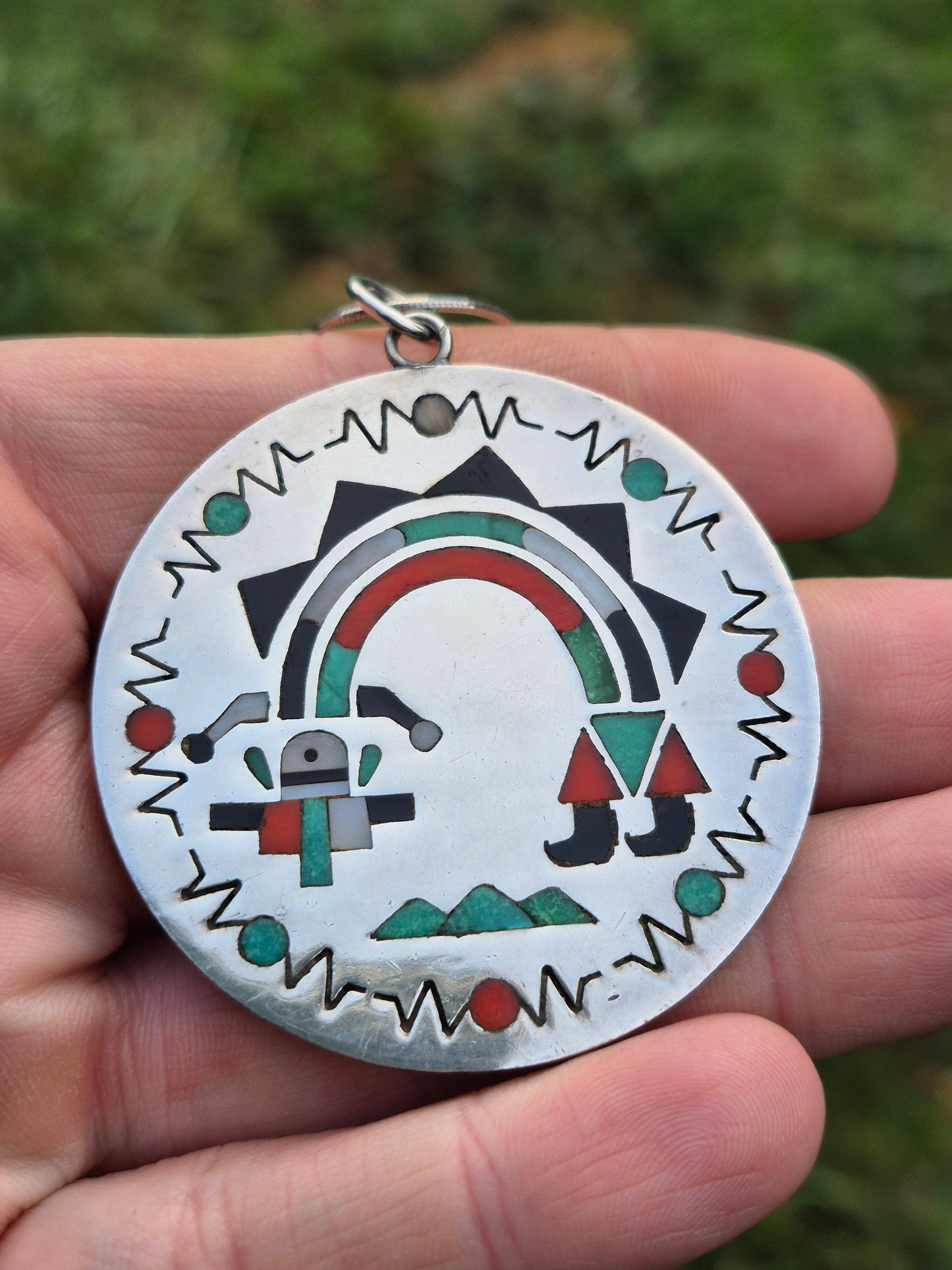 Double sided Zuni pendant