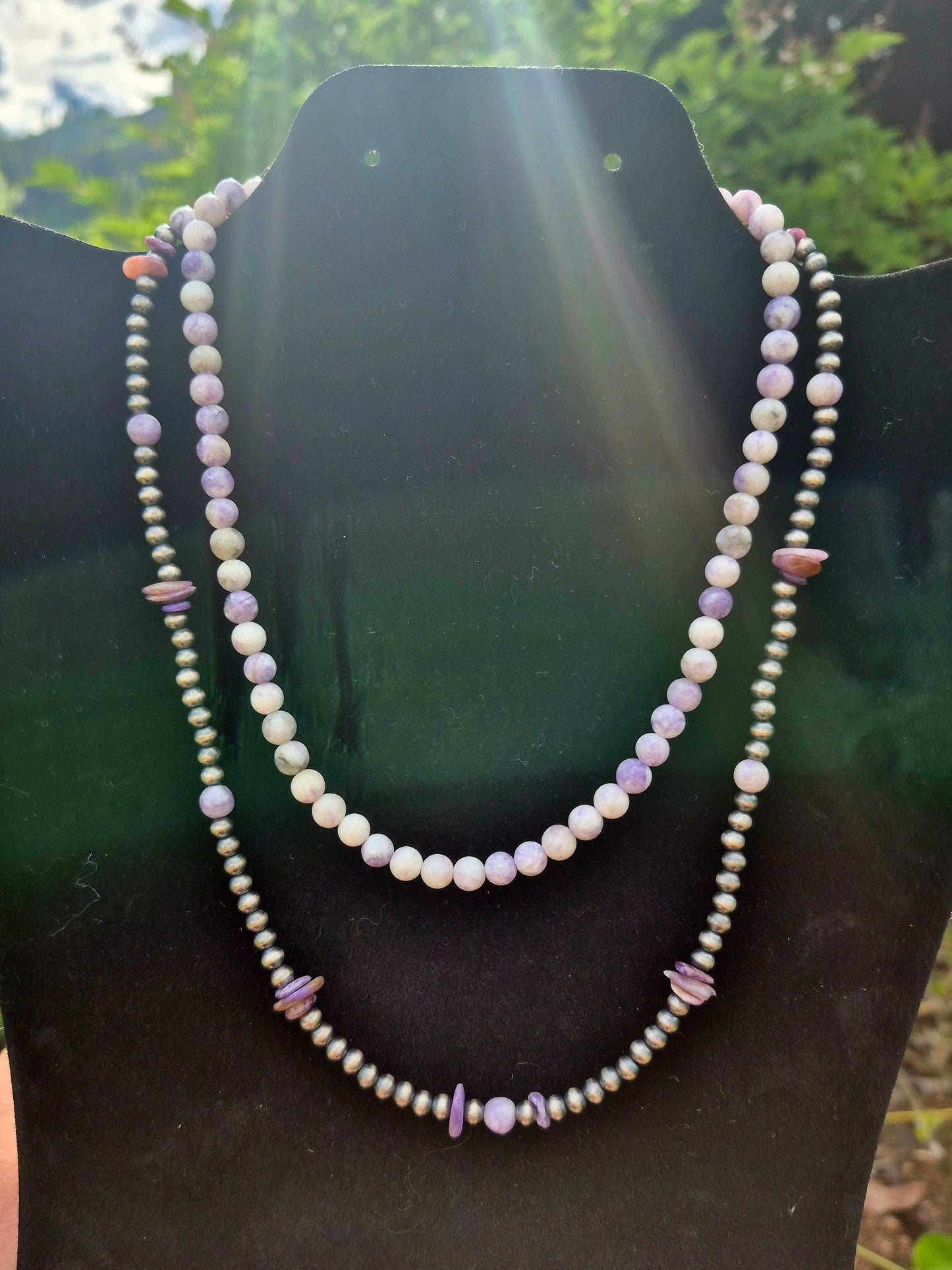 Charoite, Jasper & Pearls