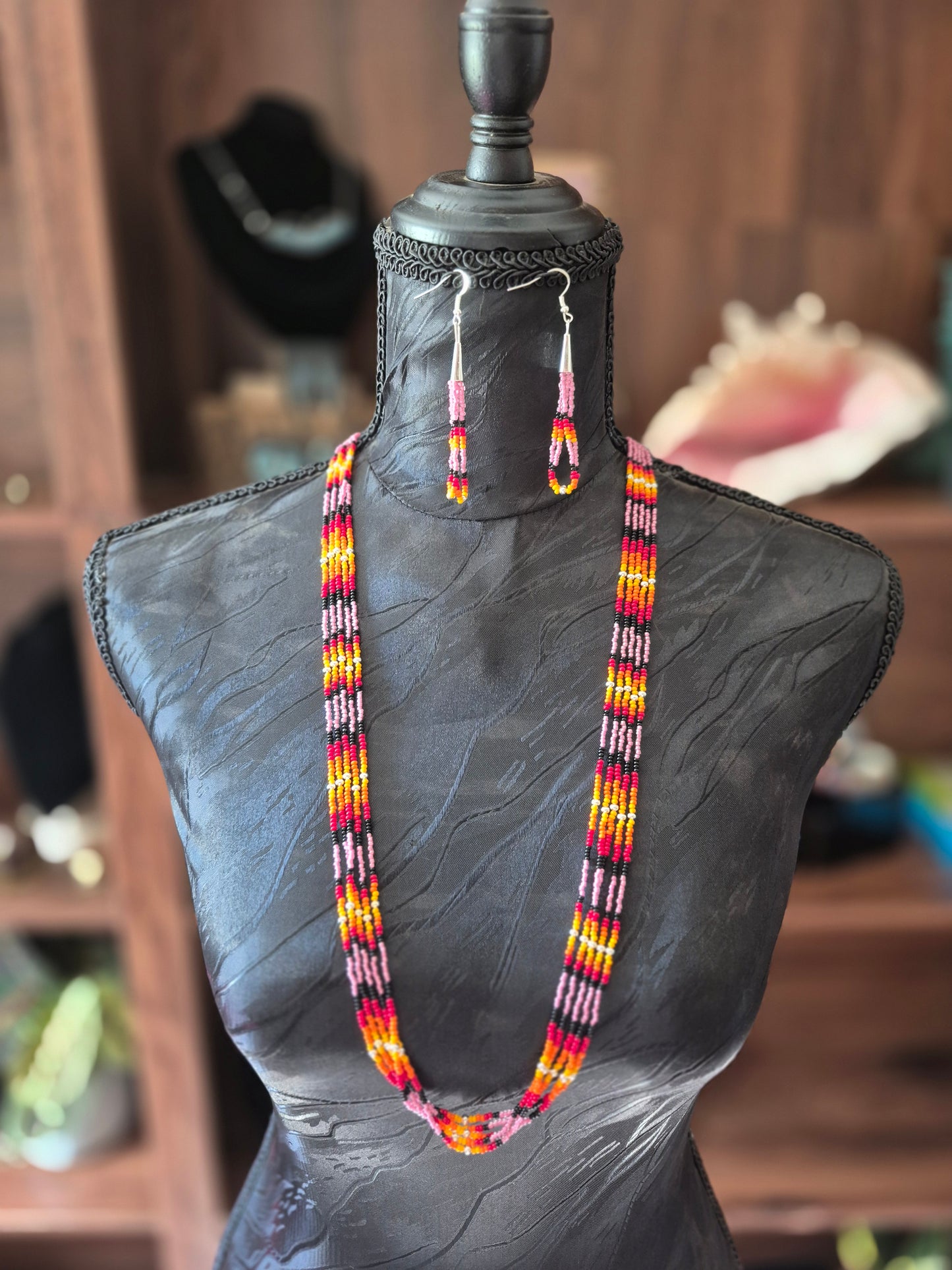 Mauve Sunset Beaded Set