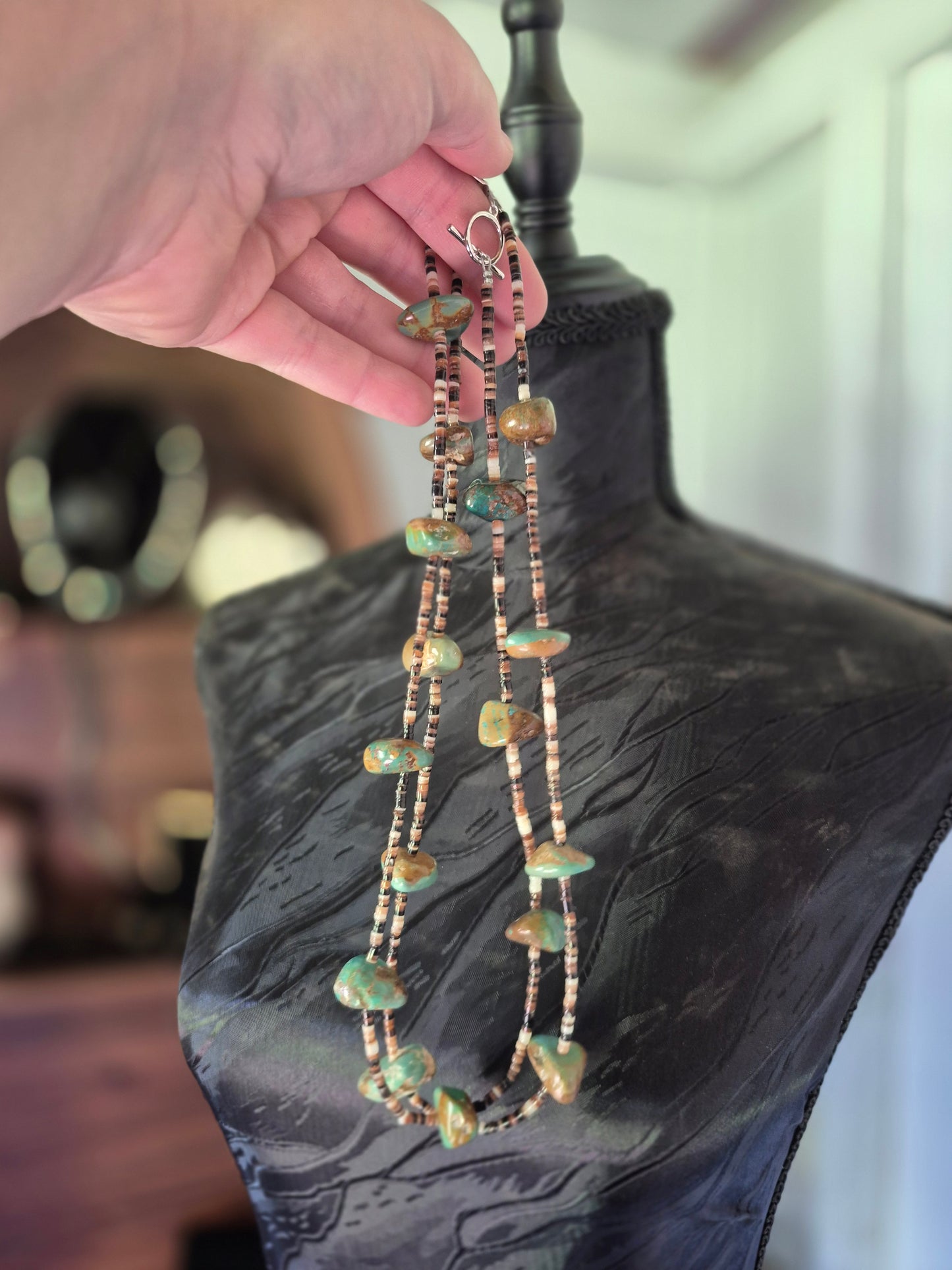 Large Turquoise & shells Shell Necklace