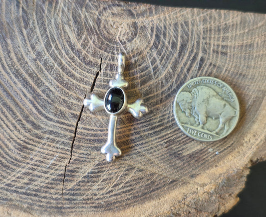 Black onyx cross pendant