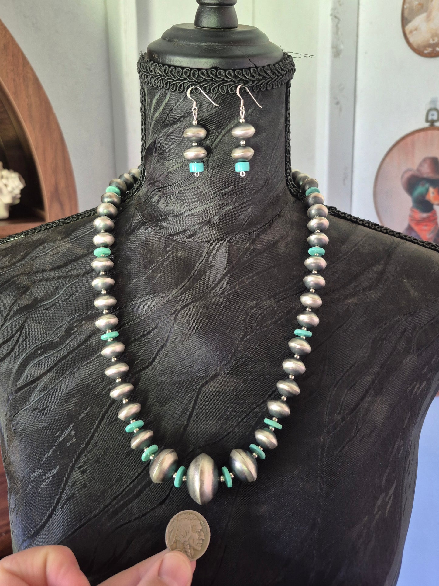 Handmade Pearls & Turquoise Set