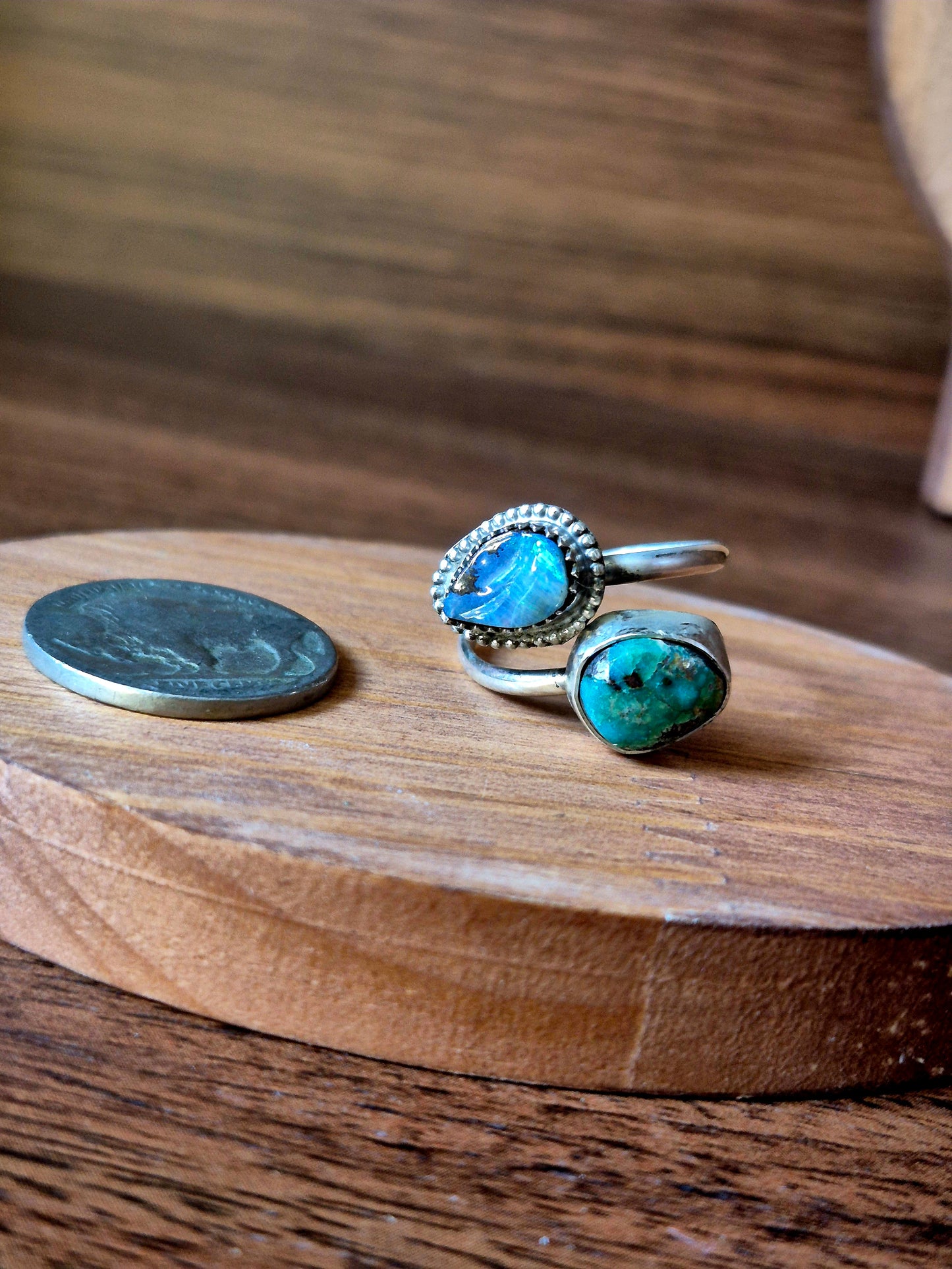 Opal & Turquoise Bypass Ring