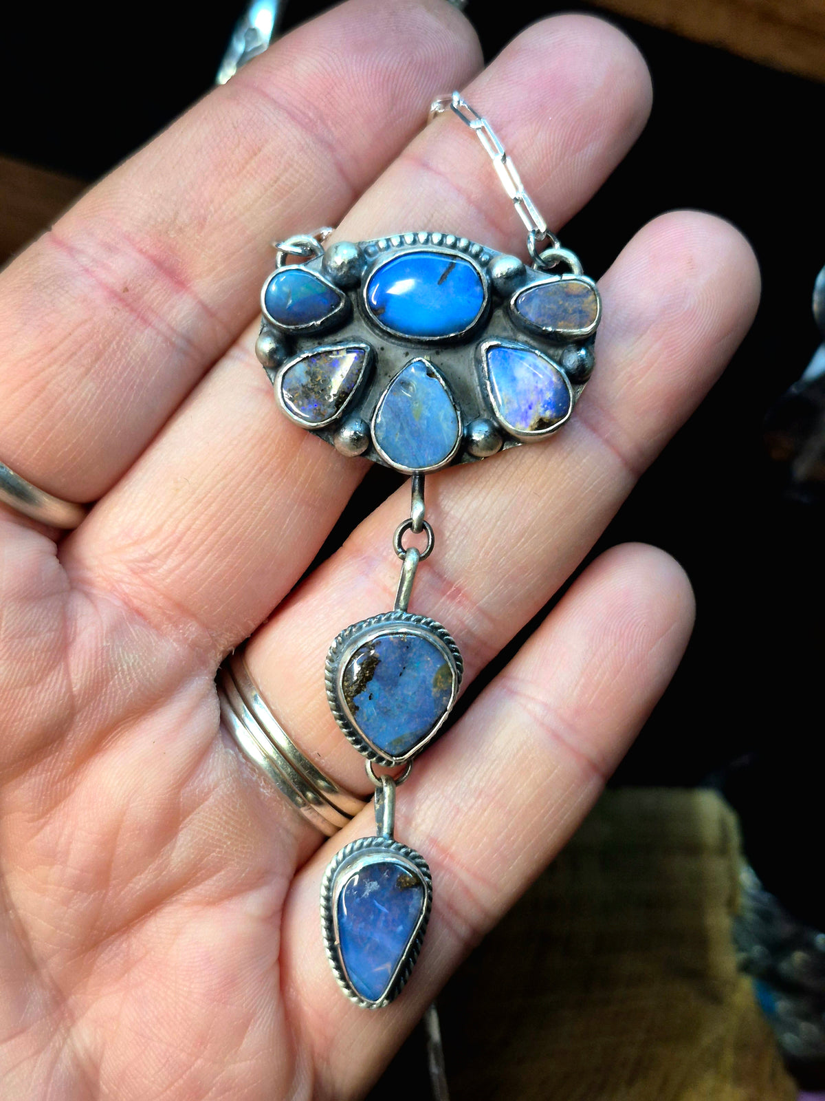 Opal Cluster Lariat