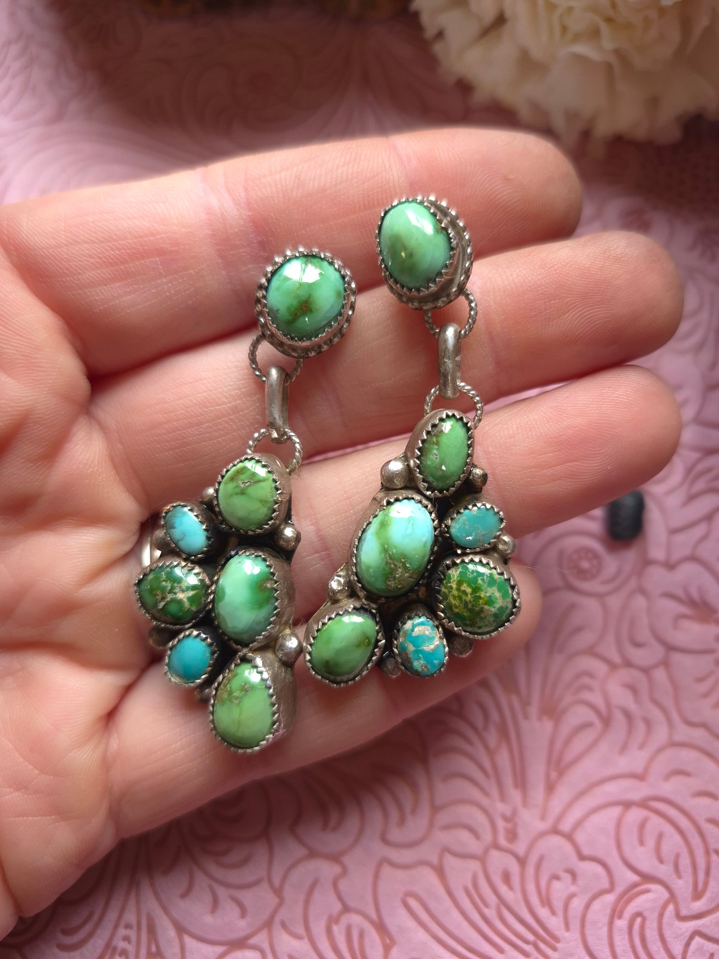 Verde Valley & Fox Turquoise half cluster dangles