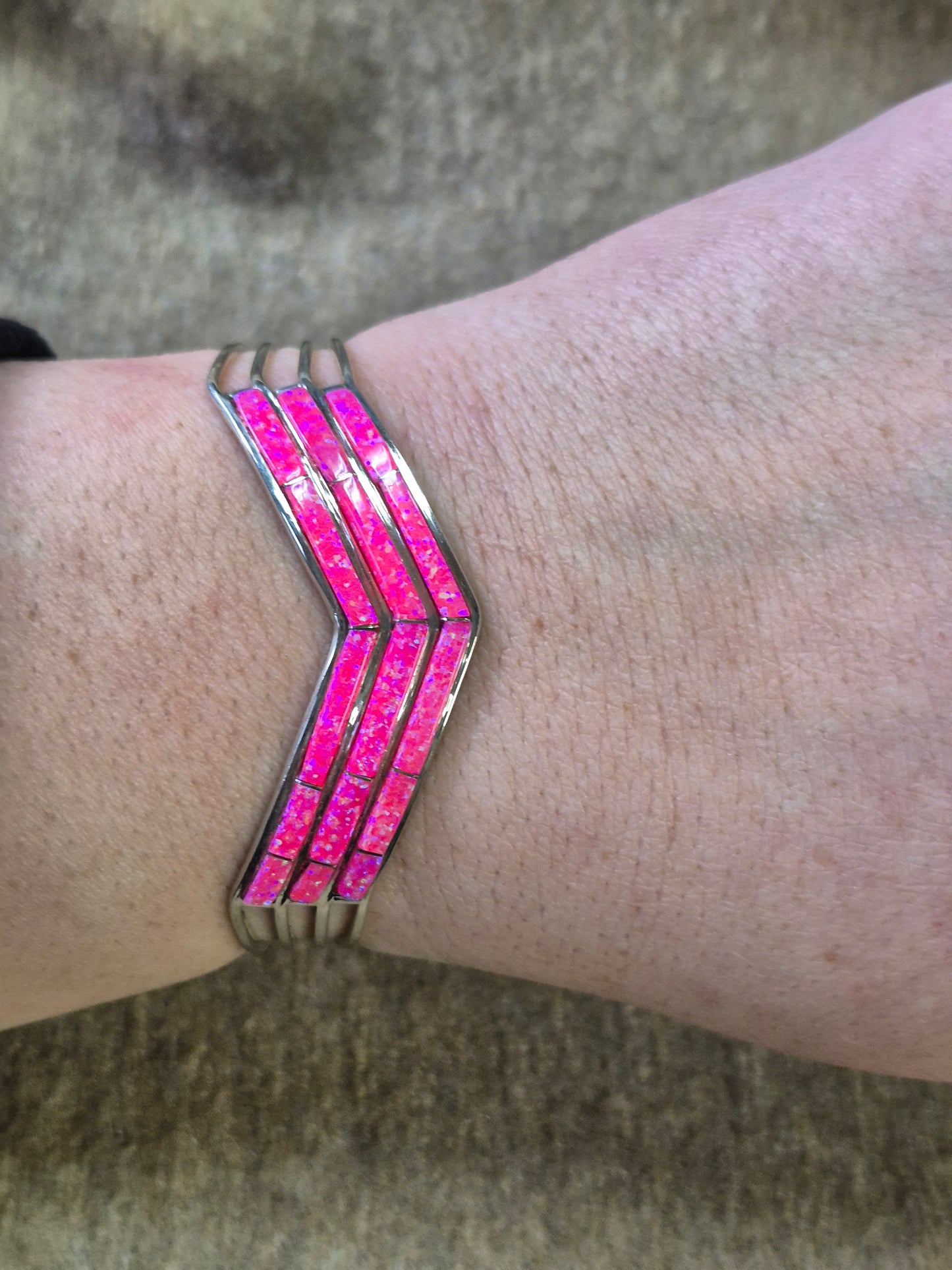 Hot Pink Opal Cuff - 6.5"