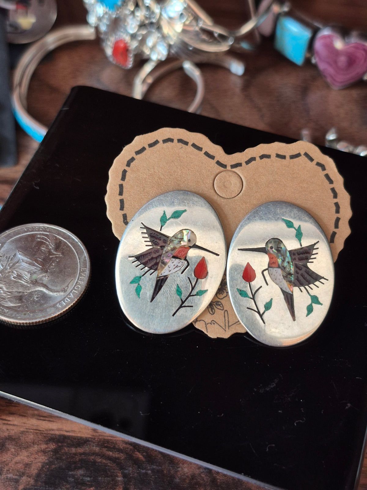 Inlay Hummingbird Earrings #2