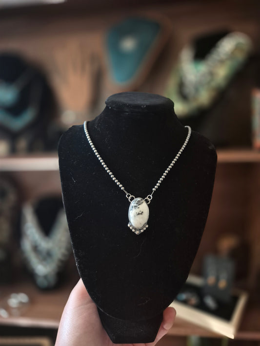 White Buffalo & Pearls Necklace