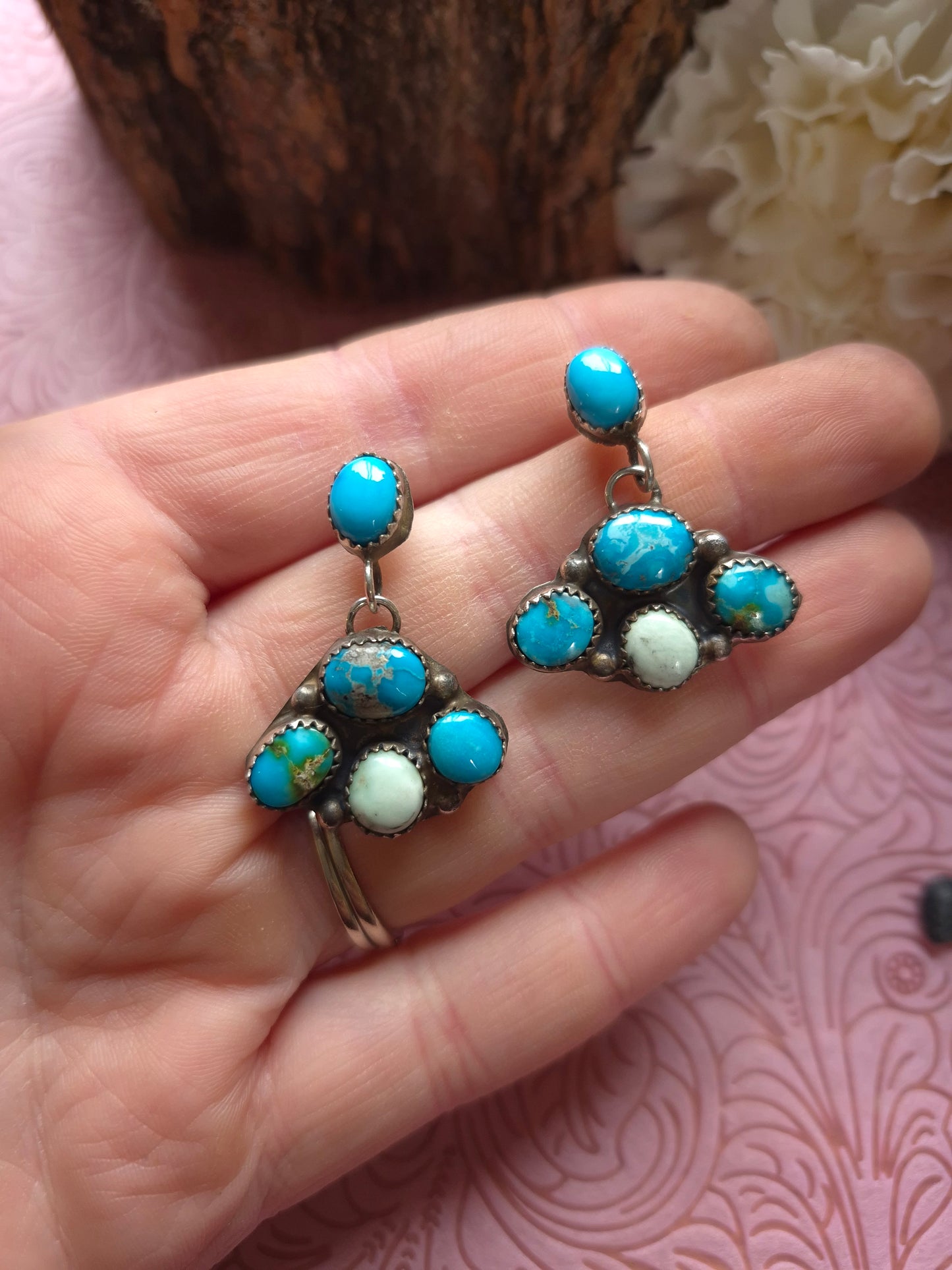 Sonoran gold & paloma 5 cluster stud dangles