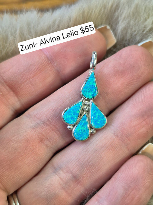 Teal opal pendant