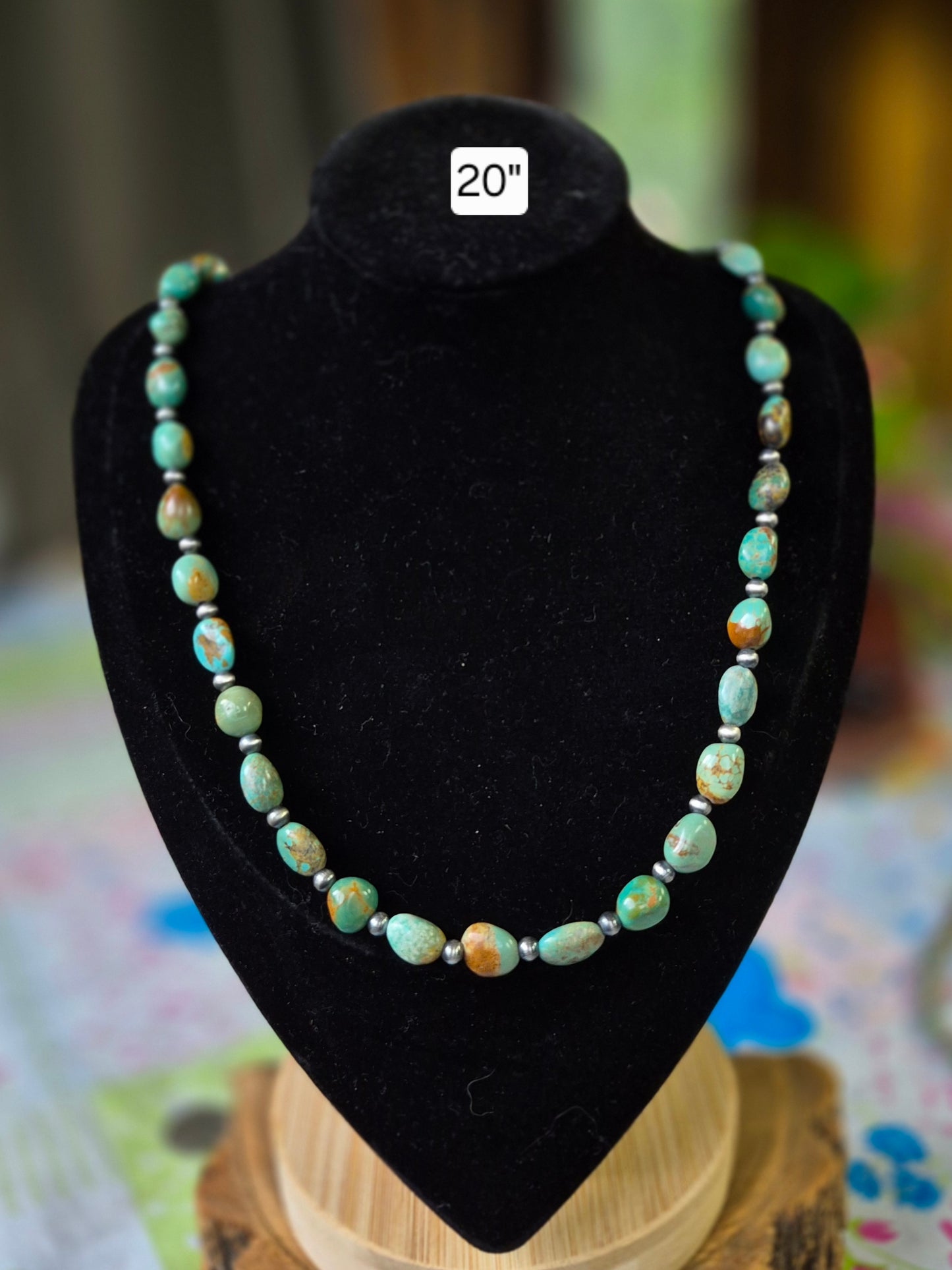 4mm Pearls & Turquoise Necklace