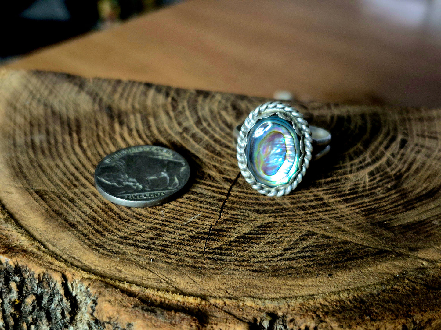 Abalone Ring - sz 9.5