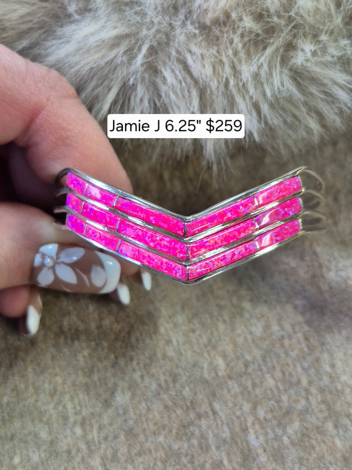 Hot Pink Opal Cuff - 6.5"