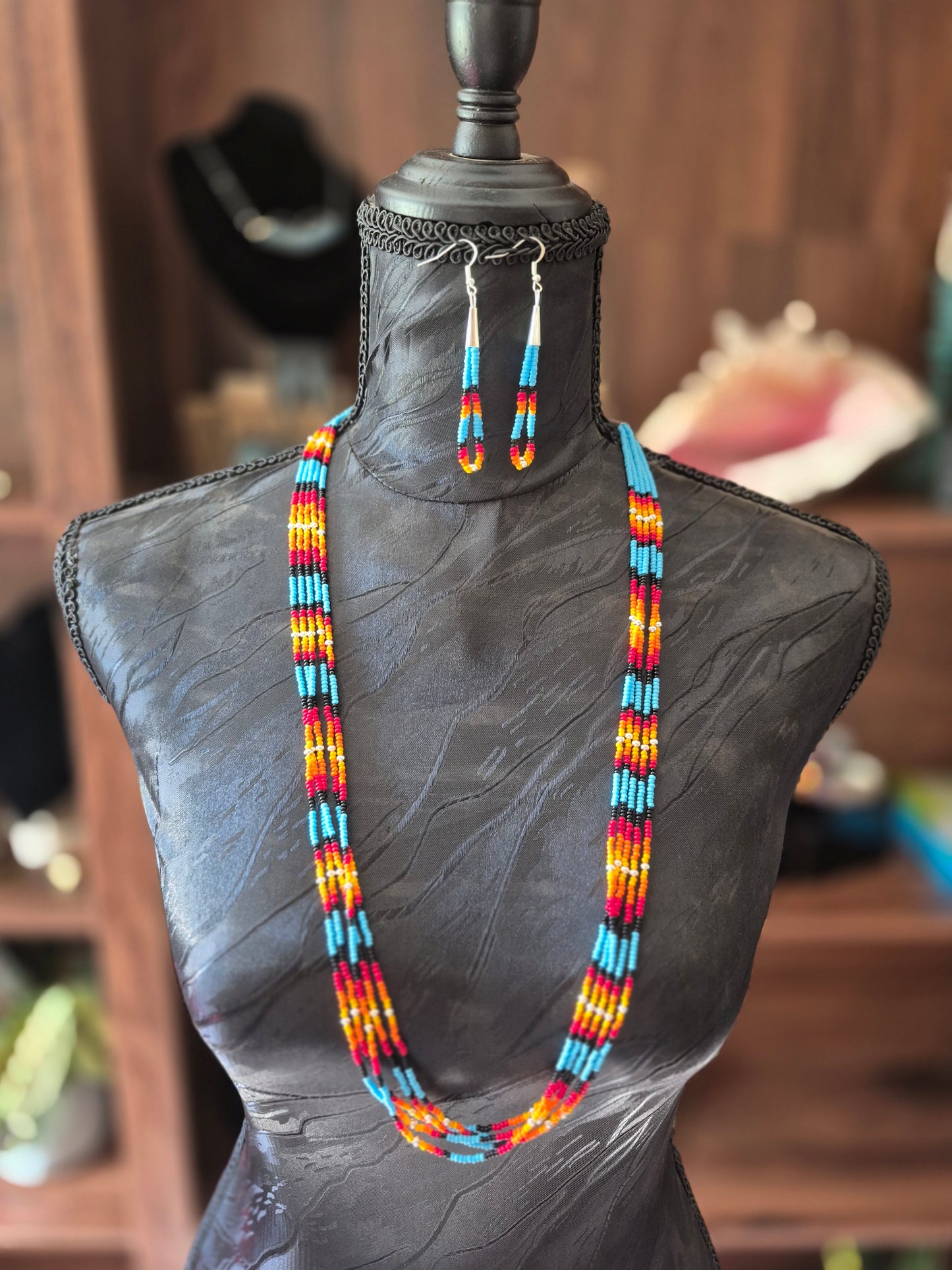 Blue Sunset Beaded Set