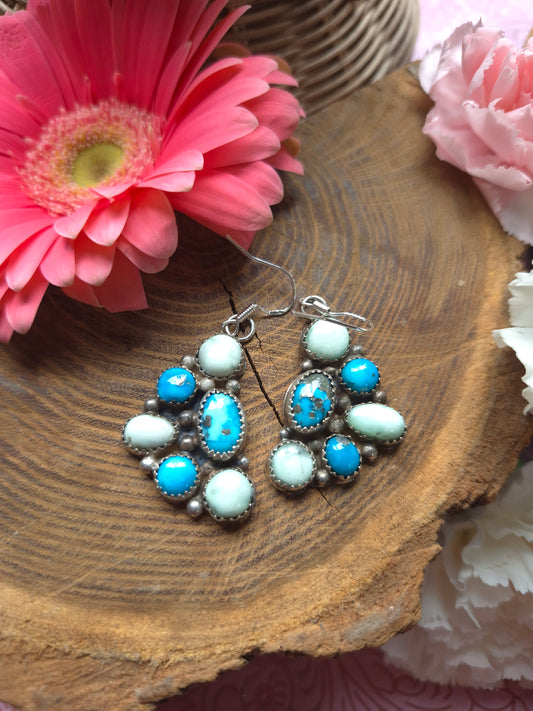 Blue bird & paloma half cluster dangles