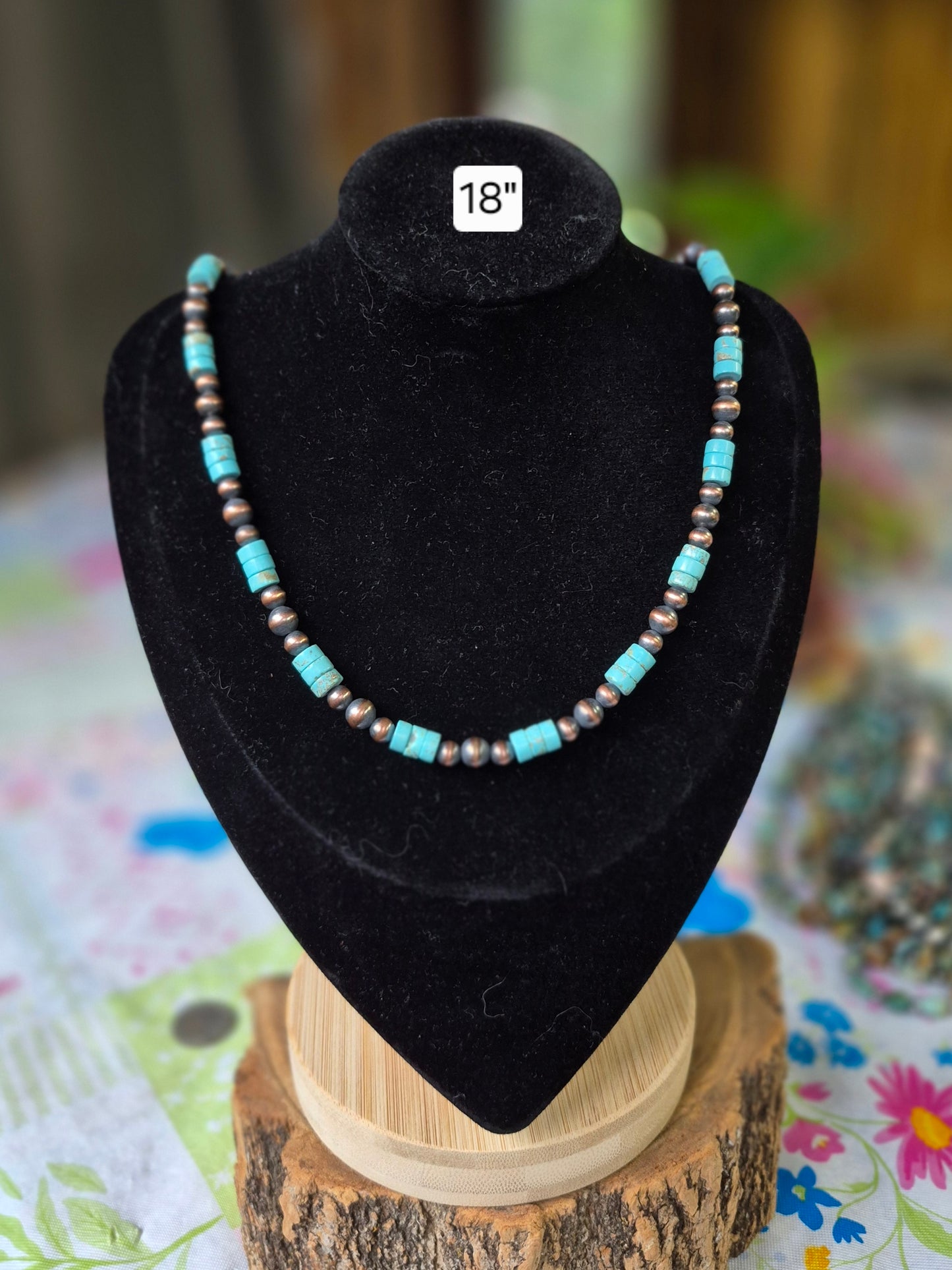 Copper Pearls & Turq Stacker