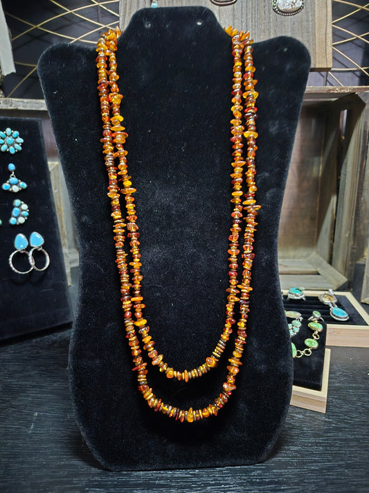 Amber Double Strand Necklace