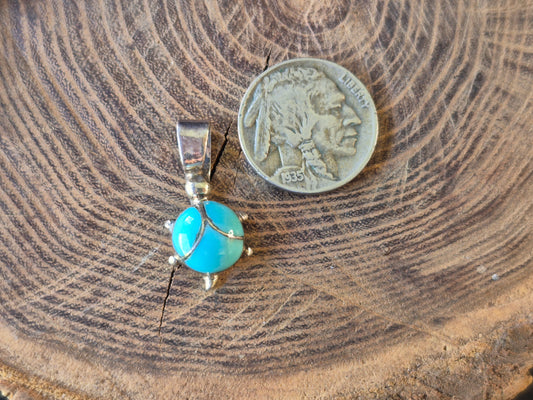 Turquoise inlay turtle pendant