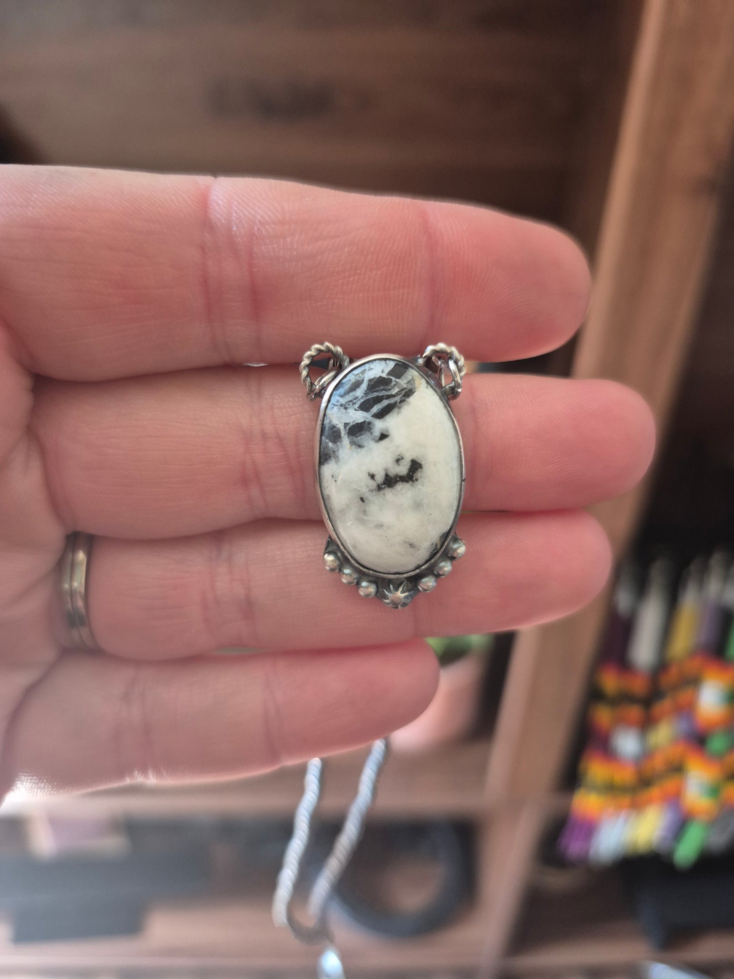 White Buffalo & Pearls Necklace