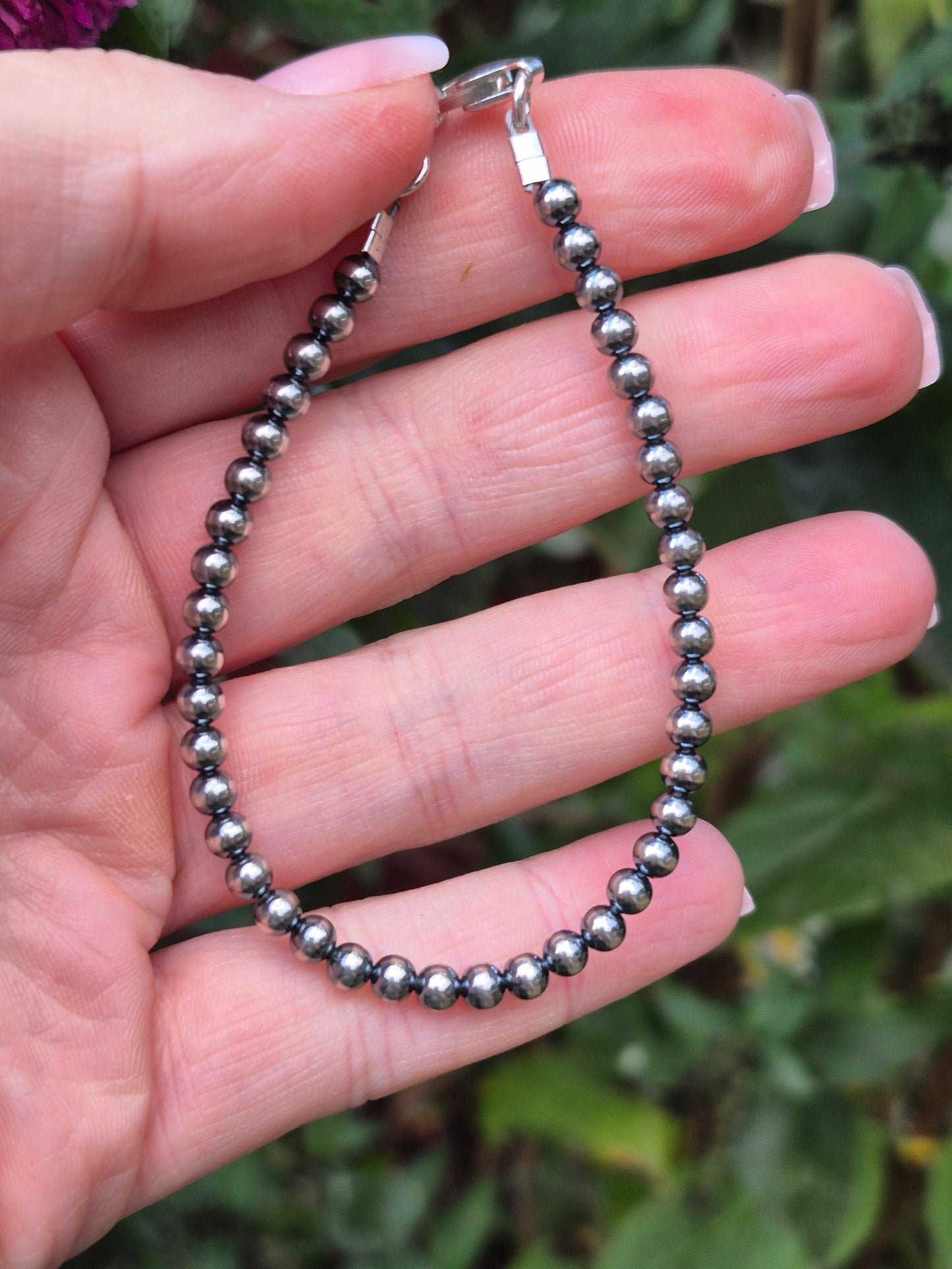 4mm 7" sterling pearl bracelet