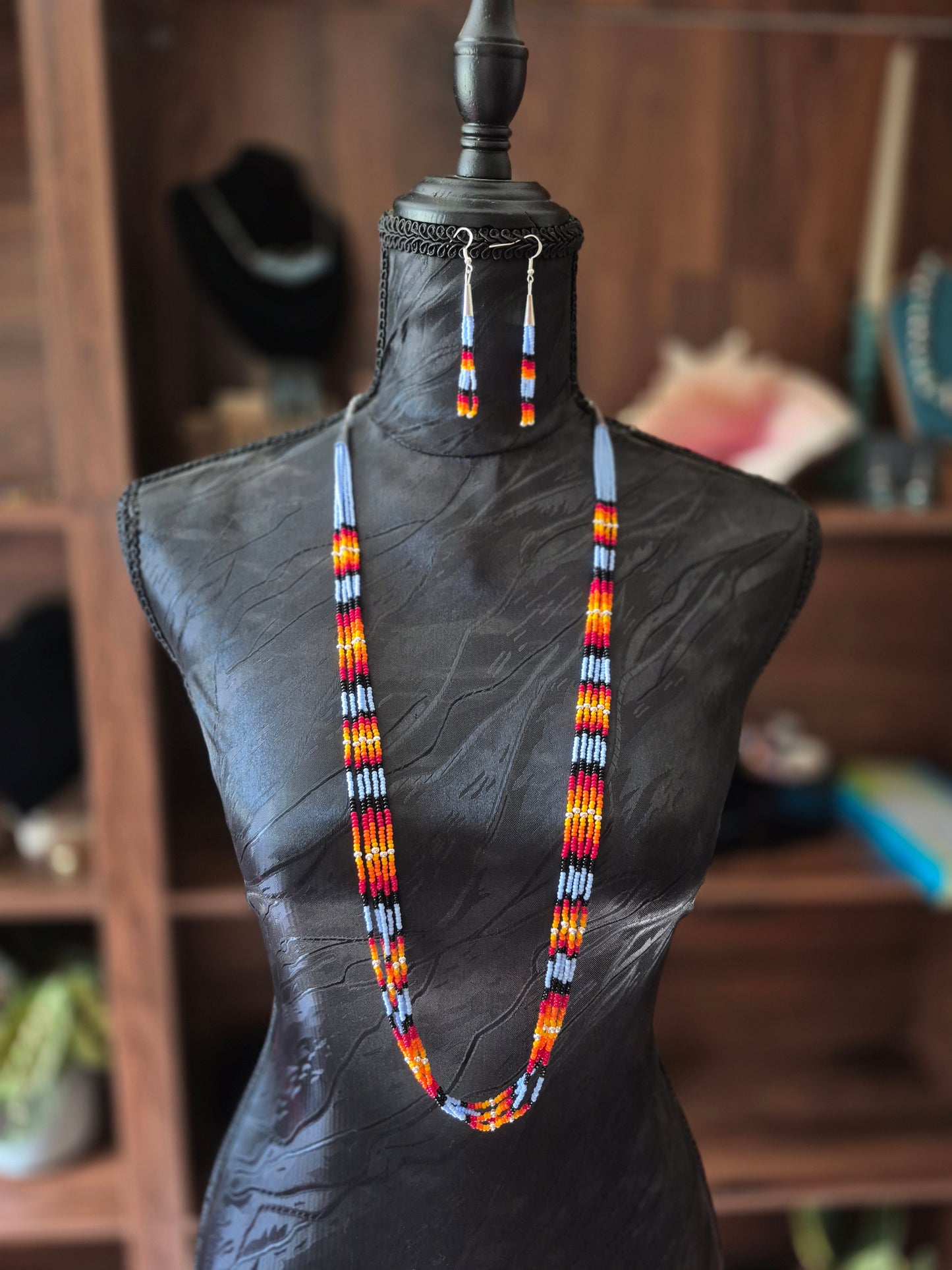 Light Blue Sunset Beaded Set