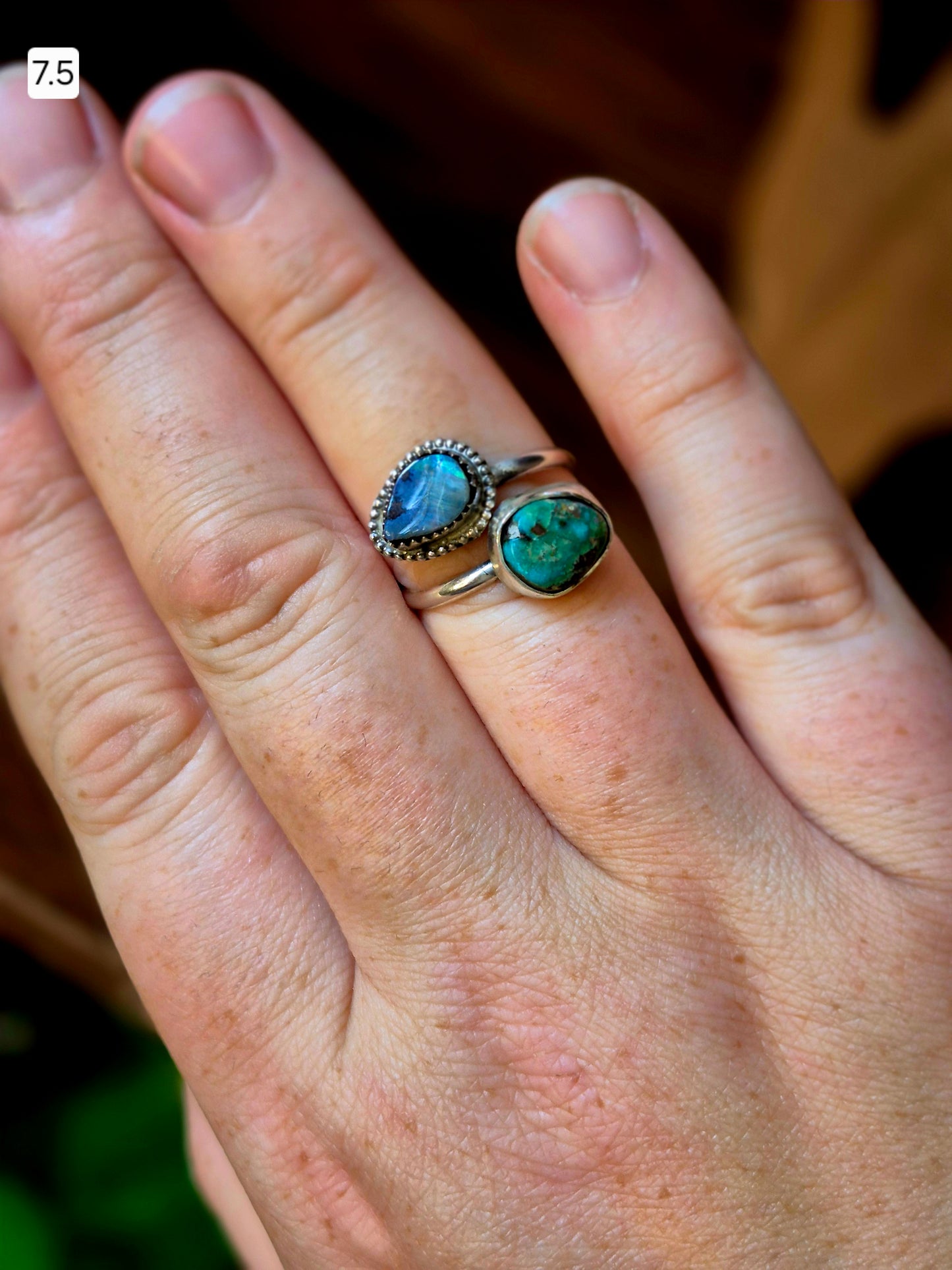 Opal & Turquoise Bypass Ring