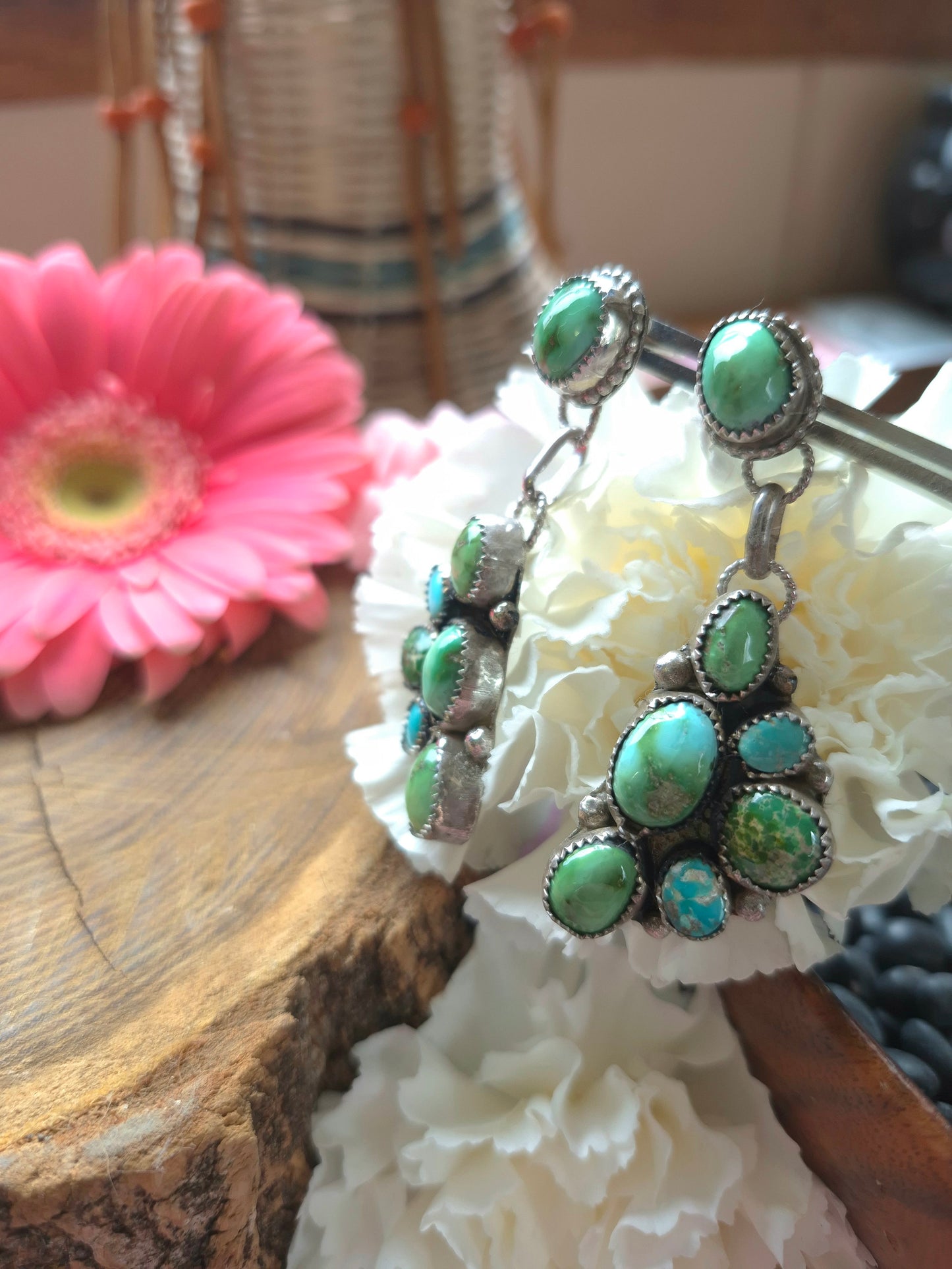 Verde Valley & Fox Turquoise half cluster dangles