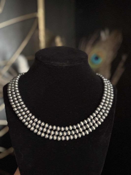 6mm 18" sterling pearl Necklace