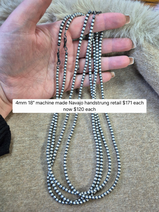 4mm 18" sterling silver pearls