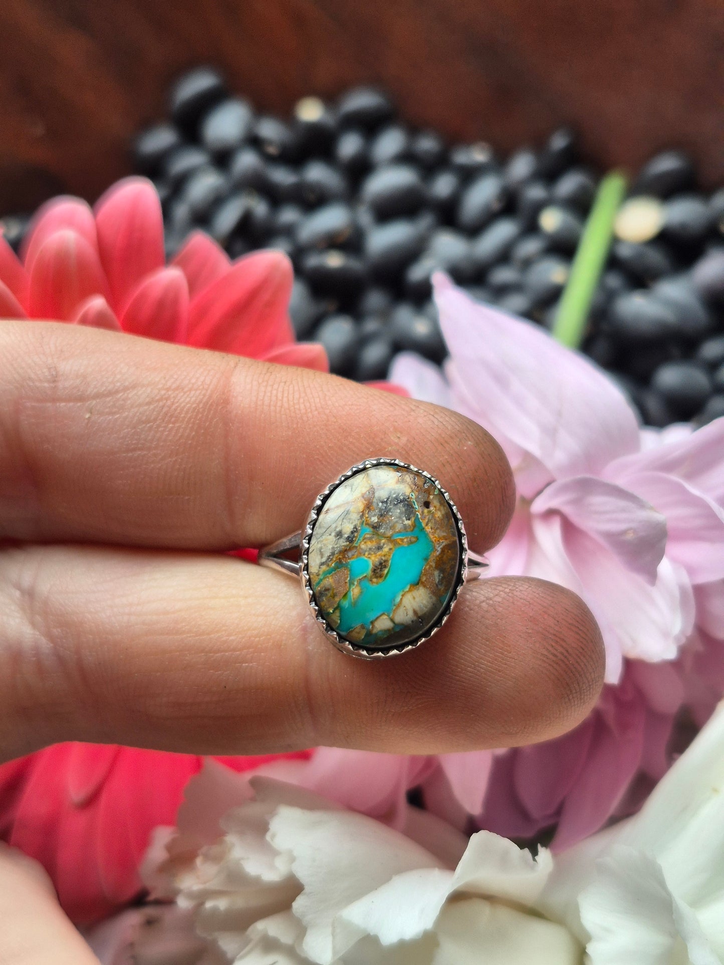 Fox Turquoise Ring sz 7