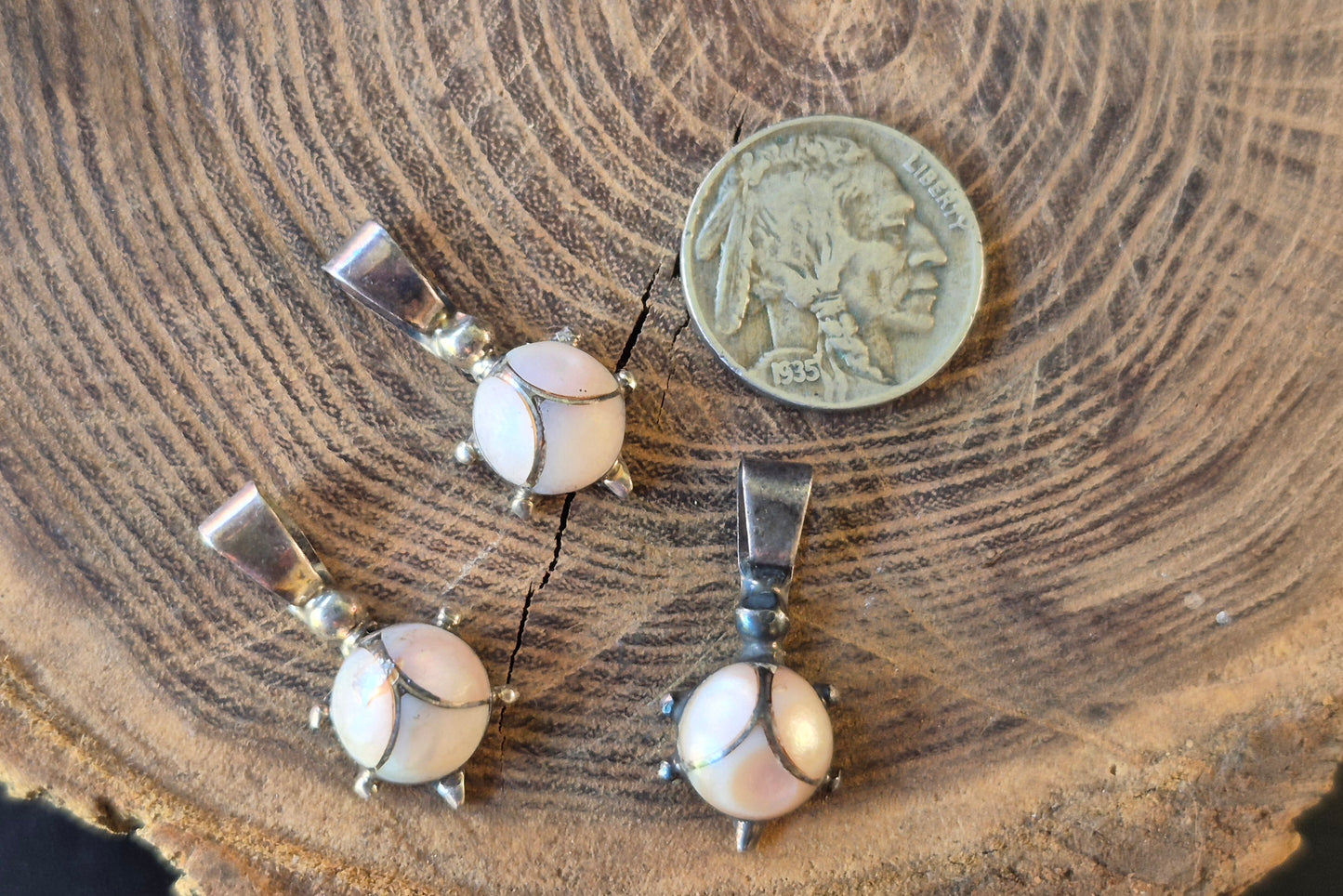 Pink MOP Turtle Pendants