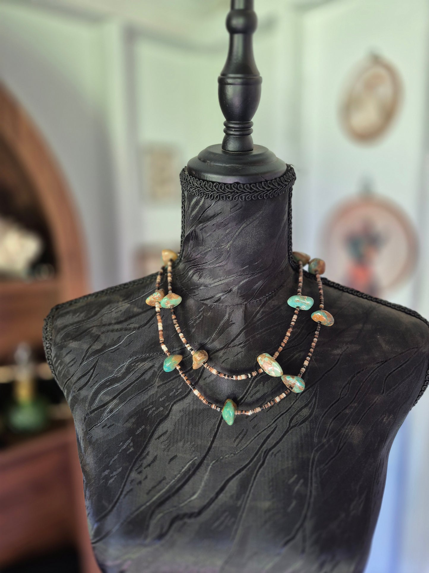 Large Turquoise & shells Shell Necklace