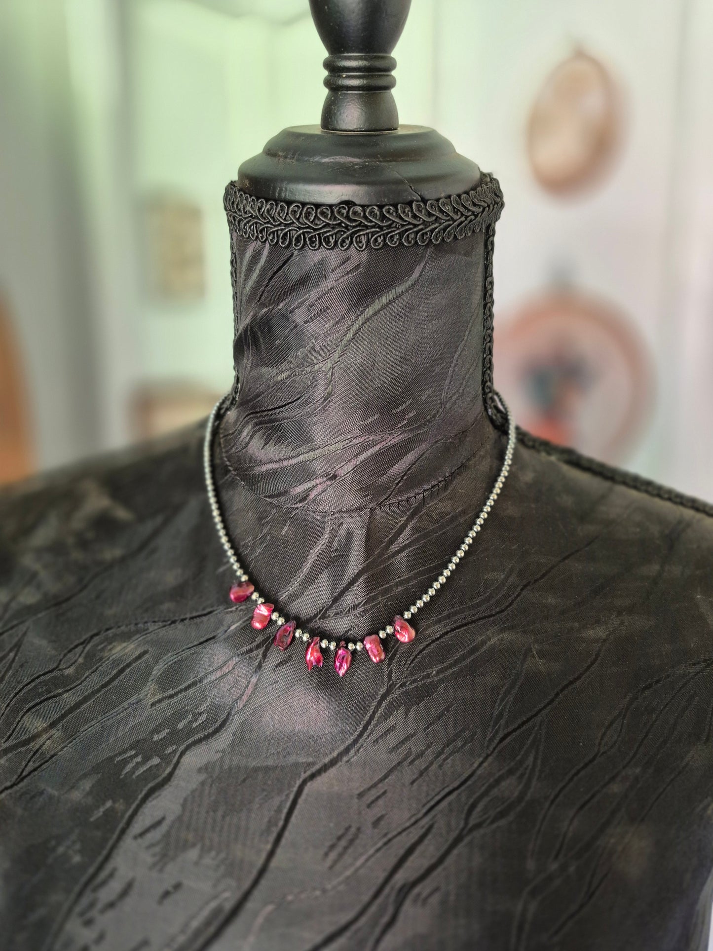 3mm sterling & fresh water pearl necklace
