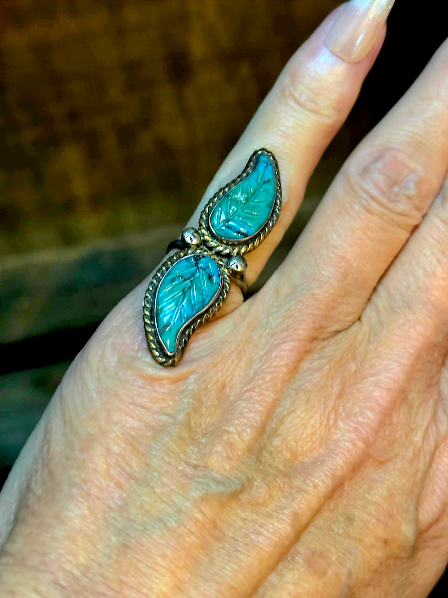 Double Leaf Ring sz 4.5