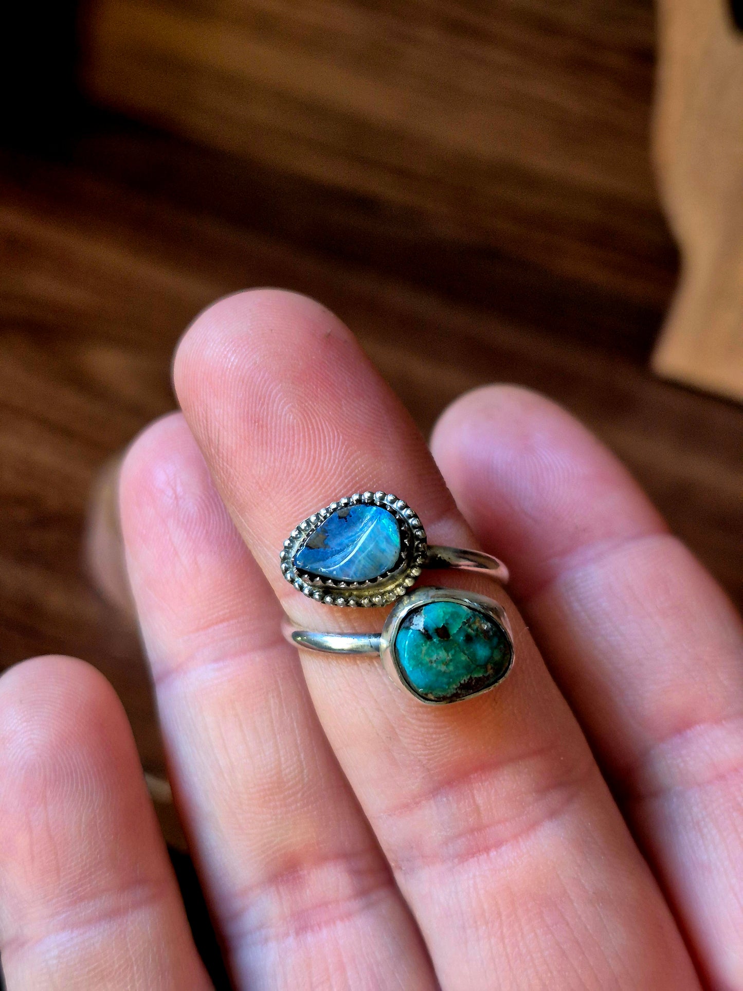 Opal & Turquoise Bypass Ring