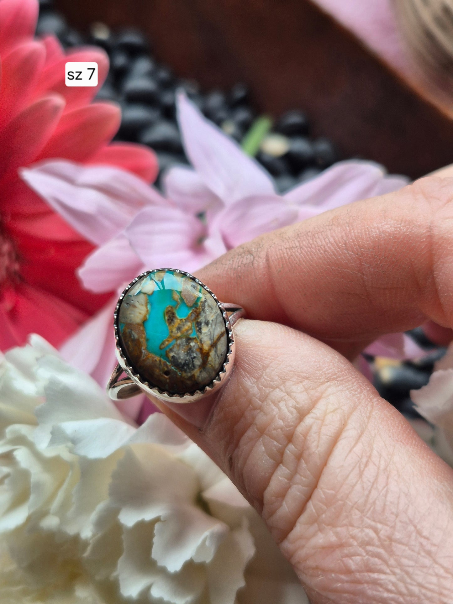 Fox Turquoise Ring sz 7