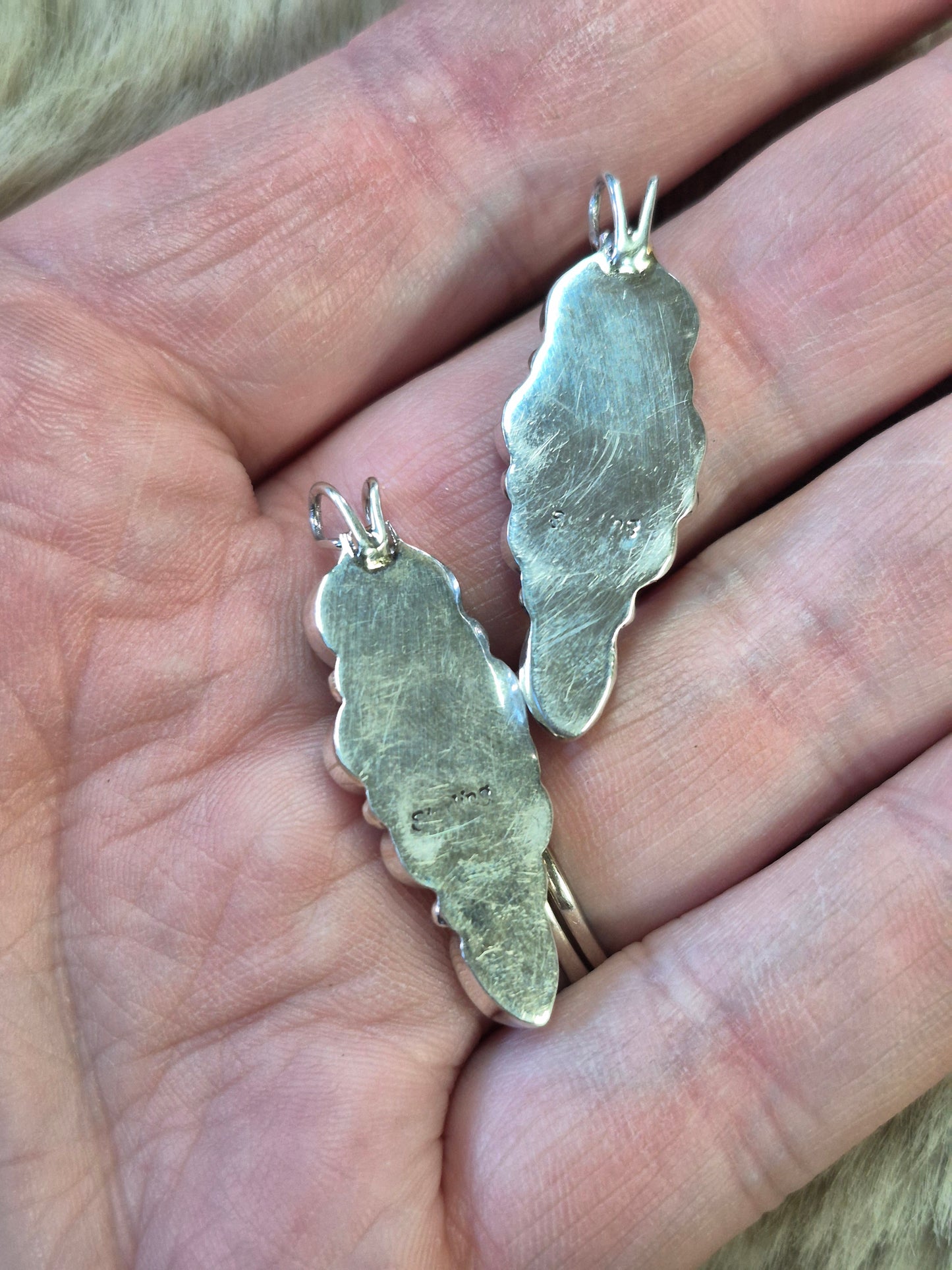 Turquoise long cluster pendants