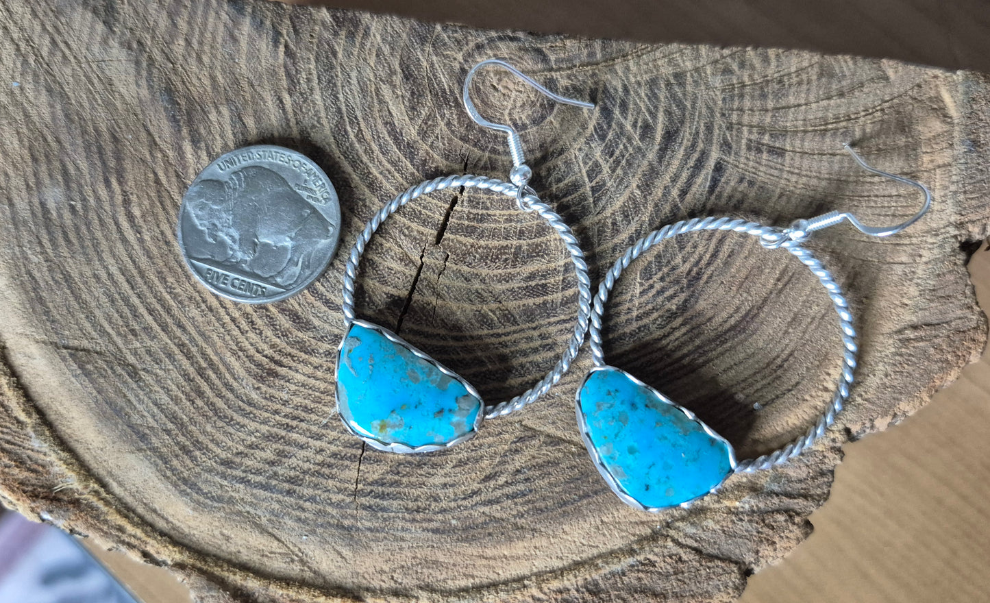 Turquoise Hoop Dangles