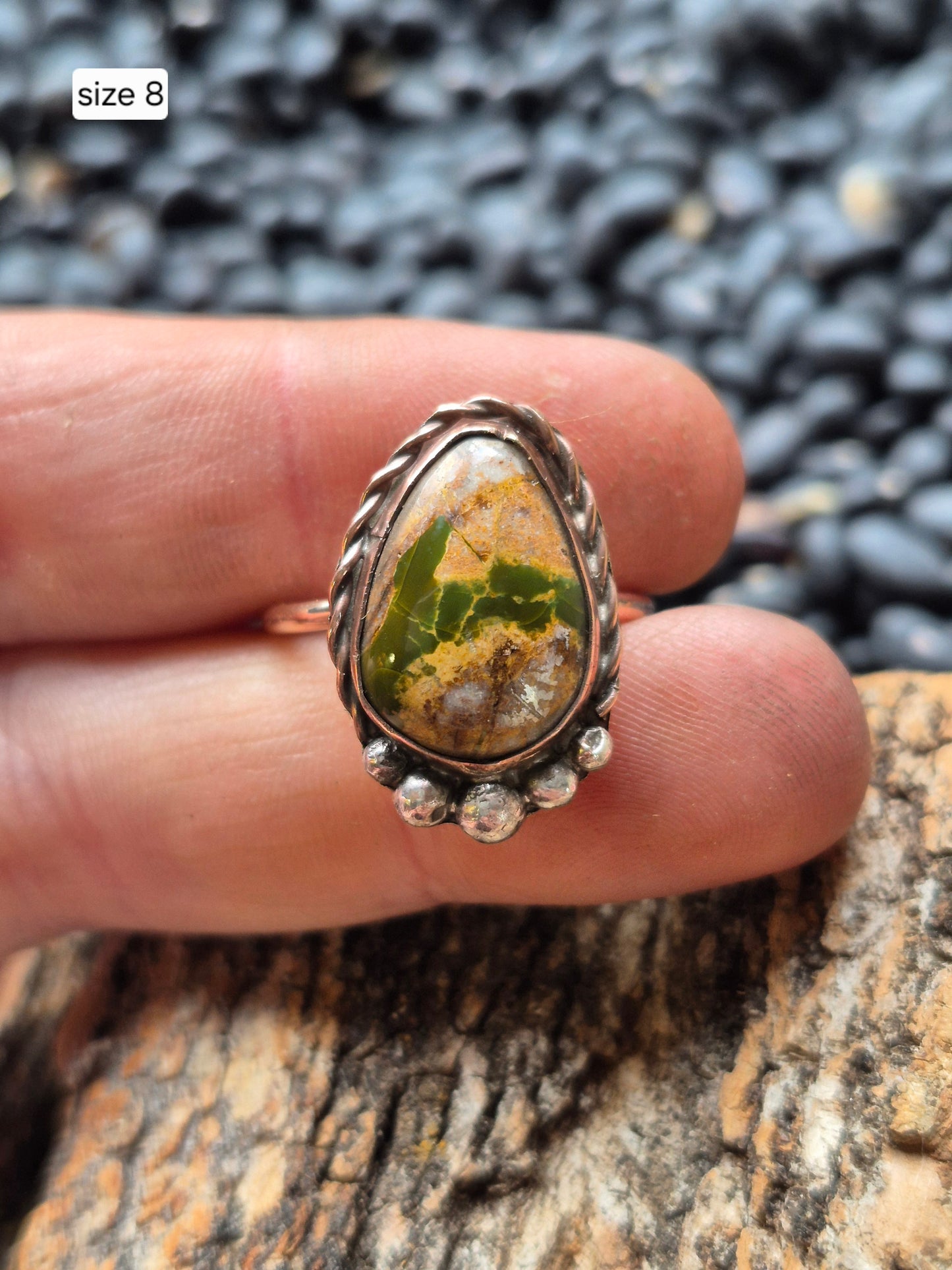 Boulder Turquoise ring sz 8