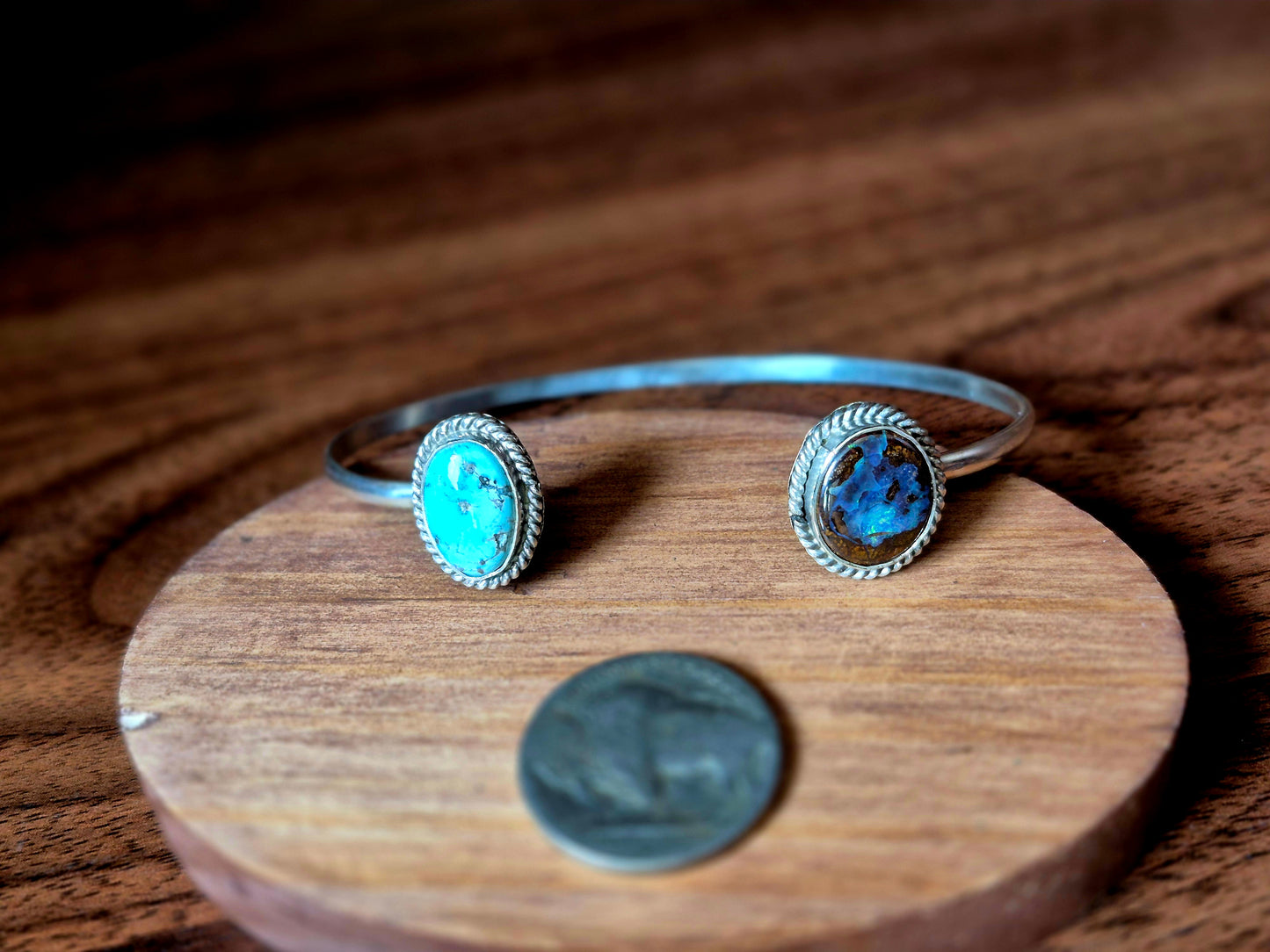 Blue Bird & Opal Bypass Cuff
